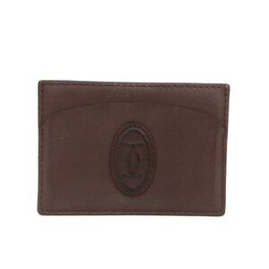 EGA Must de Cartier Leather Card Case Bordeaux/7BM0036